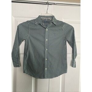 Vineyard Vines Youth 6 OTG Performance Green Gingam Brr Long Sleeve